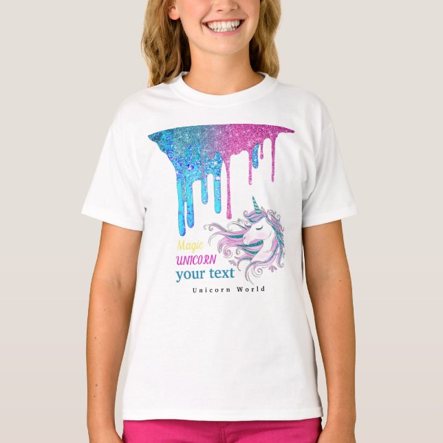 magic Unicorn glitter t-shirt (Front)