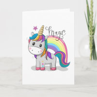 Magic Unicorn, Greeting Card, Get Well Wish, Cards