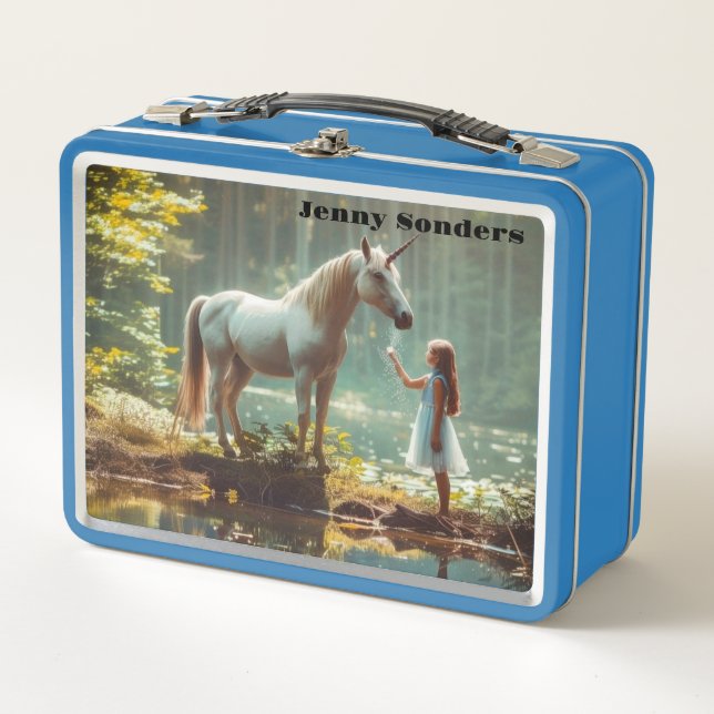 Magic Unicorn  Metal Lunch Box (Front)