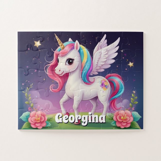 Magic Unicorn Personalised Jigsaw Puzzle (Horizontal)