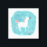 Magic Unicorn Squad Canvas Print<br><div class="desc">Magic Unicorn Squad III by June Erica Vess. Features a unicorn with a watercolor pastel background.</div>