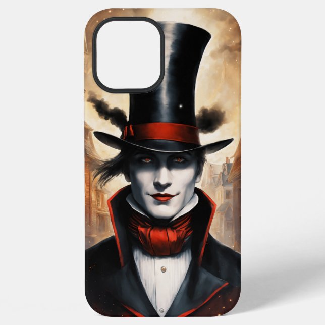 Magic Unveiled: Top Hat & Enchanted House iPhone Case (Back)
