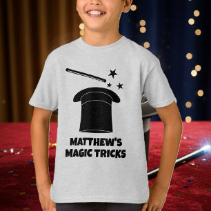 Magic wand and hat magician t shirt for kids