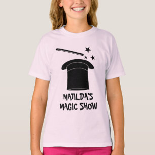 Magic wand and hat magician t shirt for kids