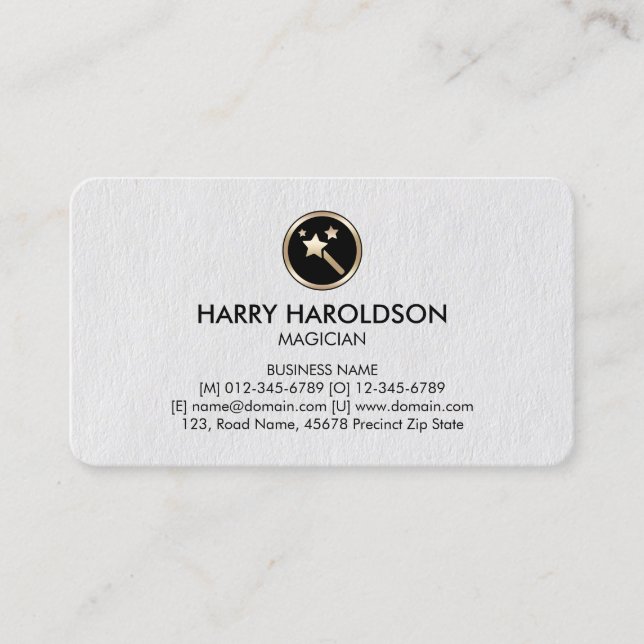 Magic Wand Icon Magician Premium Business Card (Front)