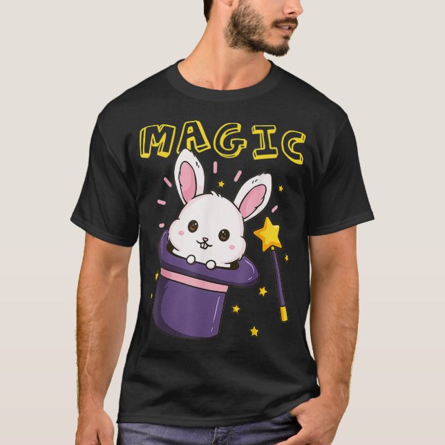 Magic Wand Magician Rabbit Hat _1  T-Shirt (Front)