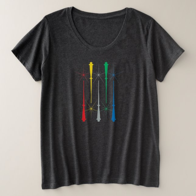 Magic Wands Plus Size Women's T-Shirt (Design Front)