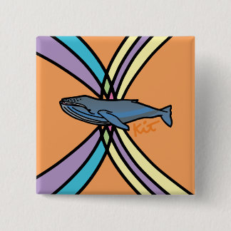 magic whale button. 15 cm square badge