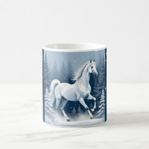 Magic White Winter Horse Coffee Mug