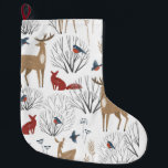 Magic Winter Wonderland Large Christmas Stocking<br><div class="desc">An all winter design with forest animals!</div>