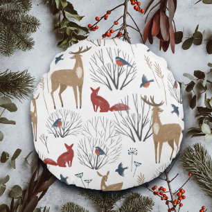 Magic Winter Wonderland Round Cushion
