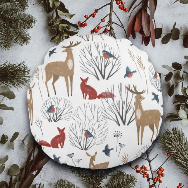 Magic Winter Wonderland Round Cushion (Creator Uploaded)