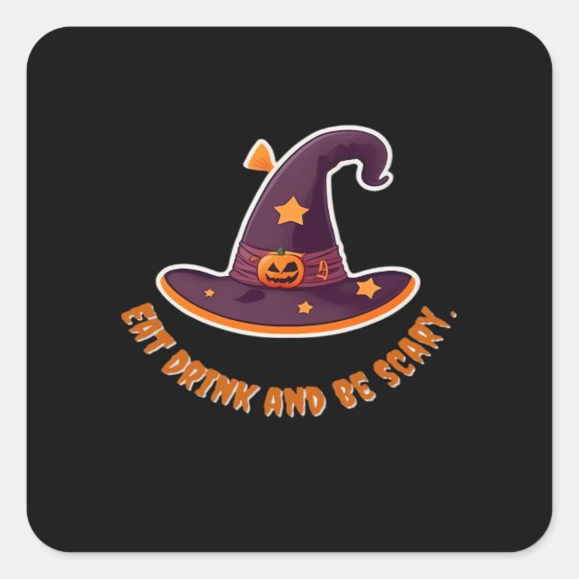 Magic Witch Hat For The Boos Party Essential Square Sticker (Front)