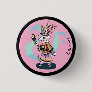 Magic wolf 3 cm round badge