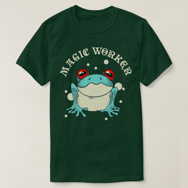 Magic Worker Frog  Aesthetic T-Shirt (Design Front)