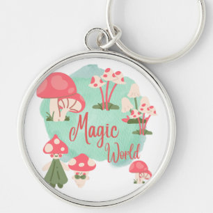 MAGIC WORLD MUSHROOMS SCENE, MAGICAL, FANTASY, KEY RING