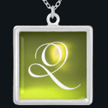 MAGIC YELLOW TOPAZ GEM STONE MONOGRAM SILVER PLATED NECKLACE<br><div class="desc">Elegant and unique design  with gemstone. Very accurated nurbs modelling and rendering in 3D Studio Max by Bulgan Lumini .Part from series Hyper Talismans.</div>