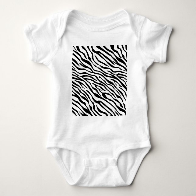 Magic Zebra Stripes Click to Customise Grey Colour Baby Bodysuit (Front)