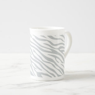 Magic Zebra Stripes Click to Customise Grey Colour Bone China Mug