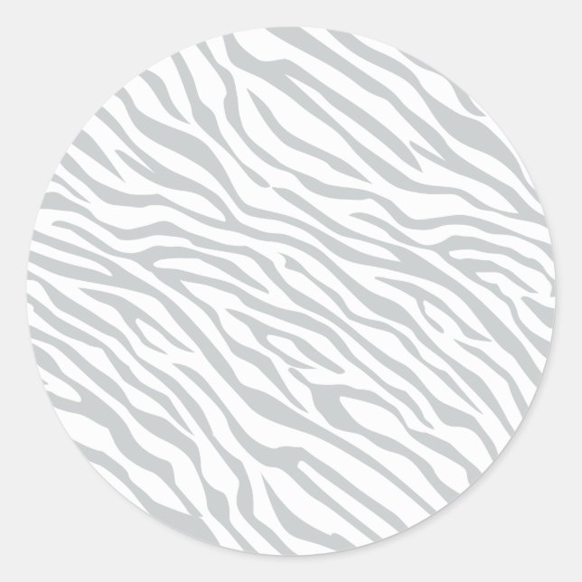 Magic Zebra Stripes Click to Customise Grey Colour Classic Round Sticker (Front)