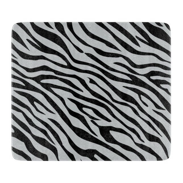 Magic Zebra Stripes Click to Customise Grey Colour Cutting Board (Front)