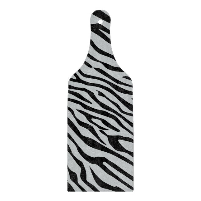 Magic Zebra Stripes Click to Customise Grey Colour Cutting Board (Front)