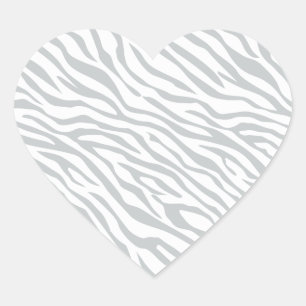 Magic Zebra Stripes Click to Customise Grey Colour Heart Sticker