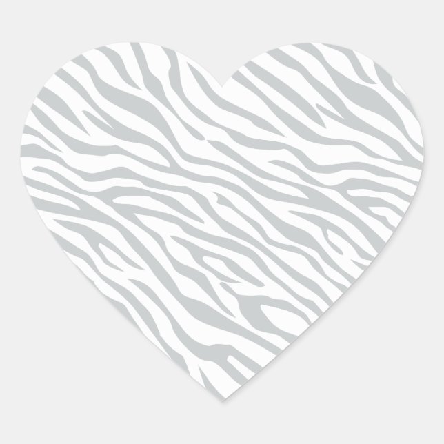Magic Zebra Stripes Click to Customise Grey Colour Heart Sticker (Front)