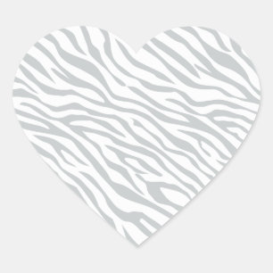 Magic Zebra Stripes Click to Customise Grey Colour Heart Sticker