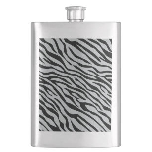 Magic Zebra Stripes Click to Customise Grey Colour Hip Flask