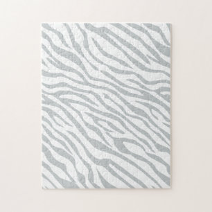 Magic Zebra Stripes Click to Customise Grey Colour Jigsaw Puzzle