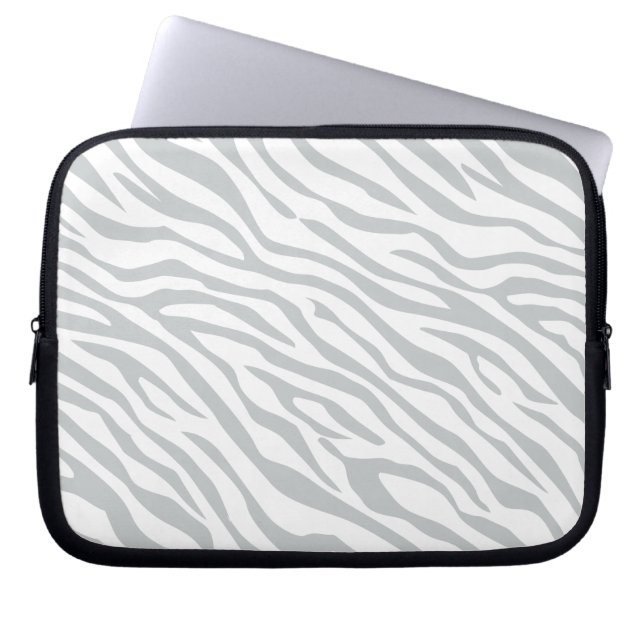 Magic Zebra Stripes Click to Customise Grey Colour Laptop Sleeve (Front)