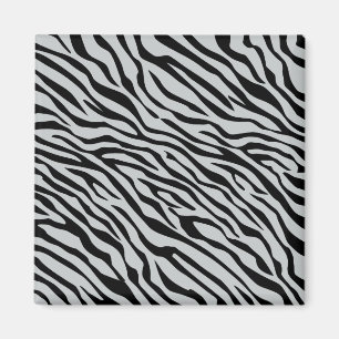 Magic Zebra Stripes Click to Customise Grey Colour Magnet