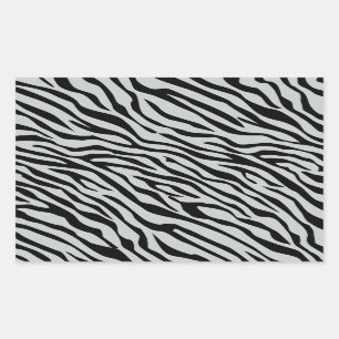 Magic Zebra Stripes Click to Customise Grey Colour Rectangular Sticker