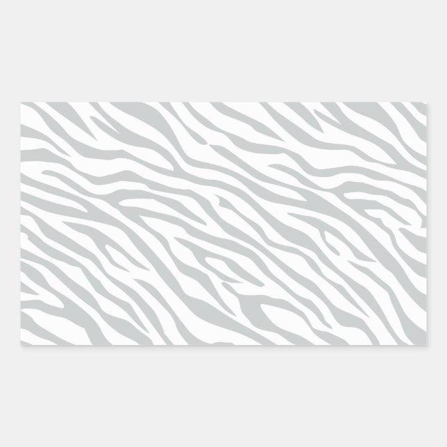 Magic Zebra Stripes Click to Customise Grey Colour Rectangular Sticker (Front)