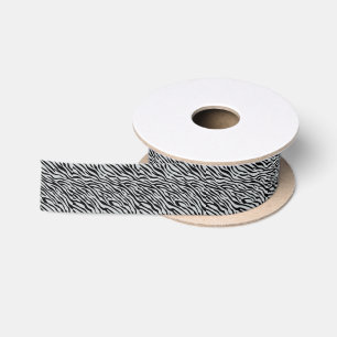Magic Zebra Stripes Click to Customise Grey Colour Satin Ribbon