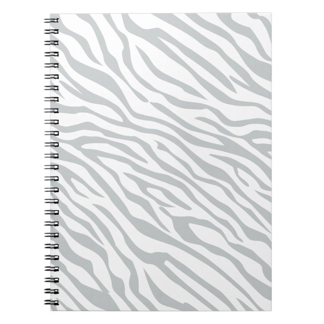 Magic Zebra Stripes Click to Customise Grey Colour Spiral Notebook (Front)