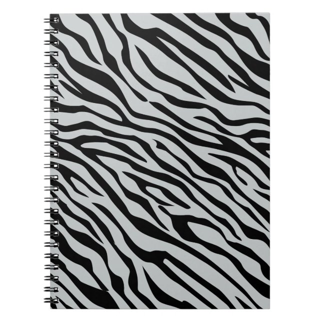 Magic Zebra Stripes Click to Customise Grey Colour Spiral Notebook (Front)
