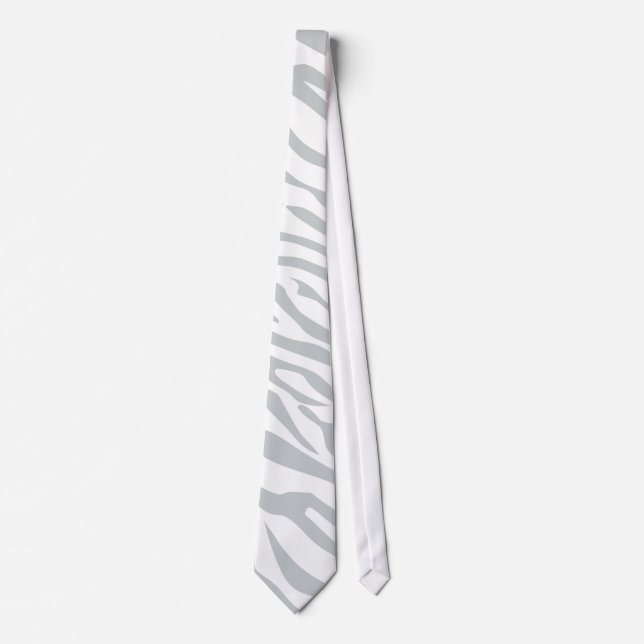 Magic Zebra Stripes Click to Customise Grey Colour Tie (Front)