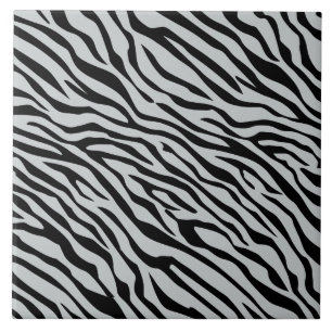 Magic Zebra Stripes Click to Customise Grey Colour Tile