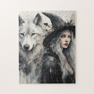 Magical Adventure with a White Wolf" Jigsaw Puzzle