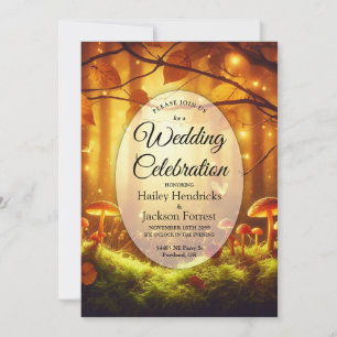 Magical Amber Forest Fairytale Wedding Invitation
