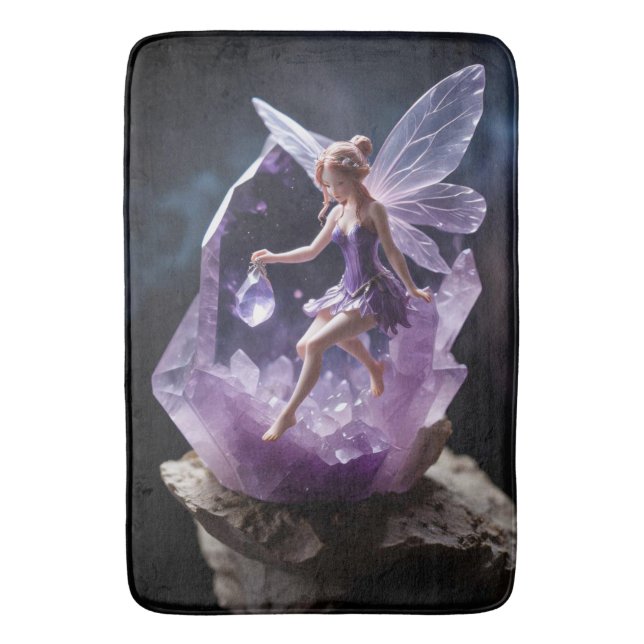 Magical Amethyst Fantasy Fairy Bath Mat (Front Vertical)