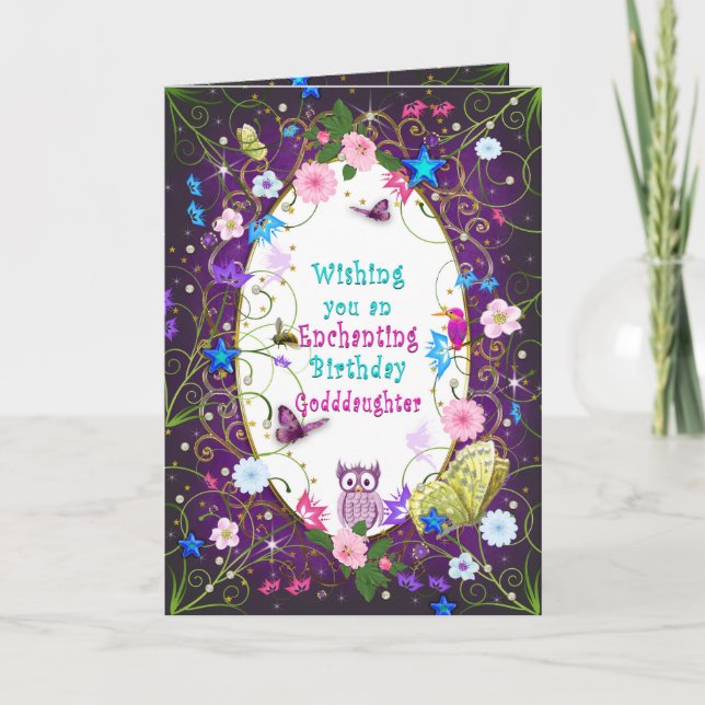 Magical and Enchanting Birthday, Goddaughter Card (Front)