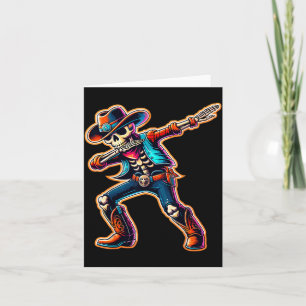 Magical and Funny Cowboy Cowboy Dabbing Skeleton Card