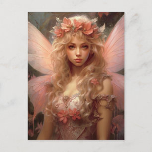 Magical And Pink Fairy Fantasy Art Postcard