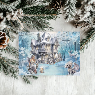 Magical and Whimsical Christmas Fairy Holiday Card