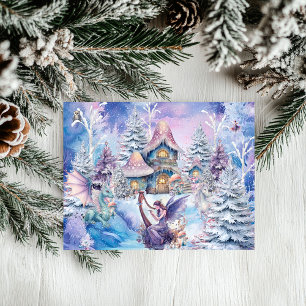 Magical and Whimsical Christmas Fairy Holiday Card