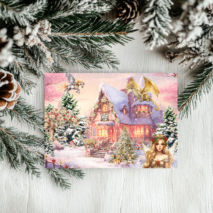 Magical and Whimsical Christmas Fairy Holiday Card