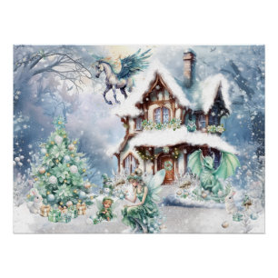 Magical and Whimsical Christmas Fairy Poster